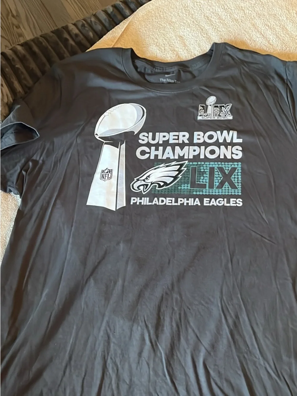 Nike Black Philadelphia Eagles Super Bowl LIX Champions Tee